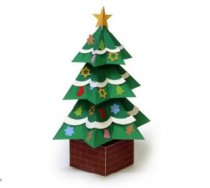 Papercraft imprimible y armable de un Árbol de Navidad / Christmas tree. Manualidades a Raudales.